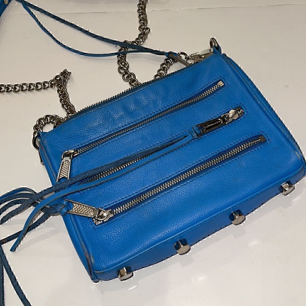 BLUE REBECCA MINKOFF BLUE CROSSBODY PURSE Preloved - Picture 6 of 12